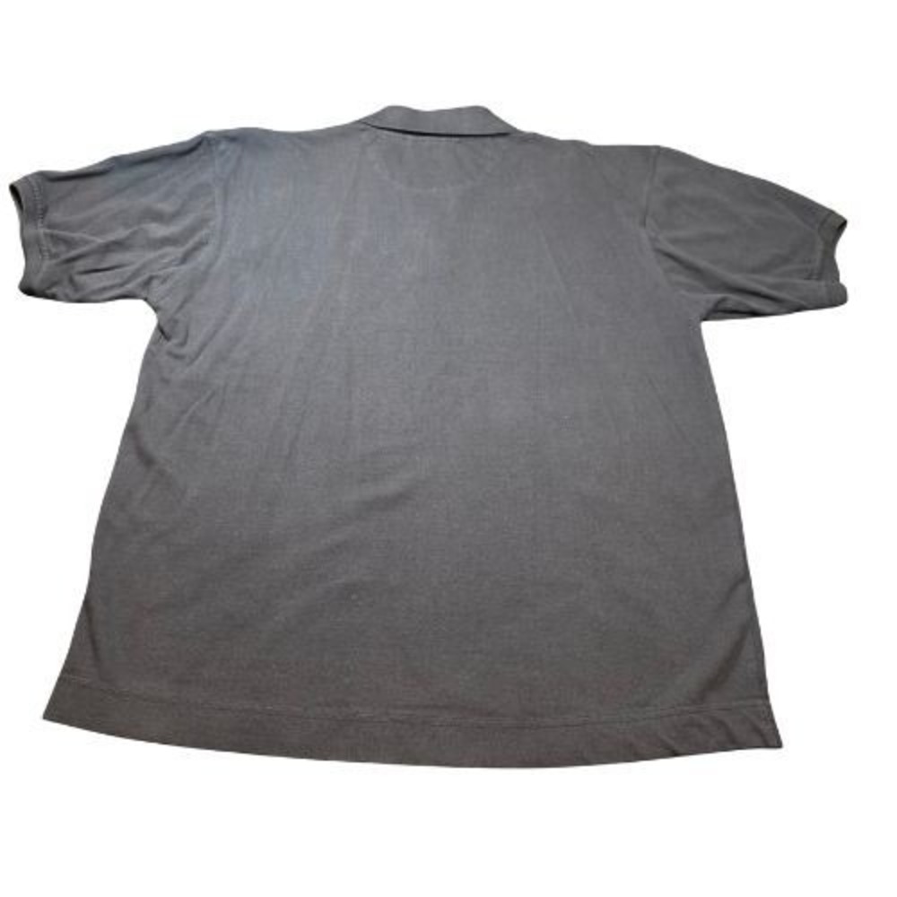 Vintage Bugle Boy Mens L Black Short Sleeve Crest Logo Polo Shirt 100% Cotton
